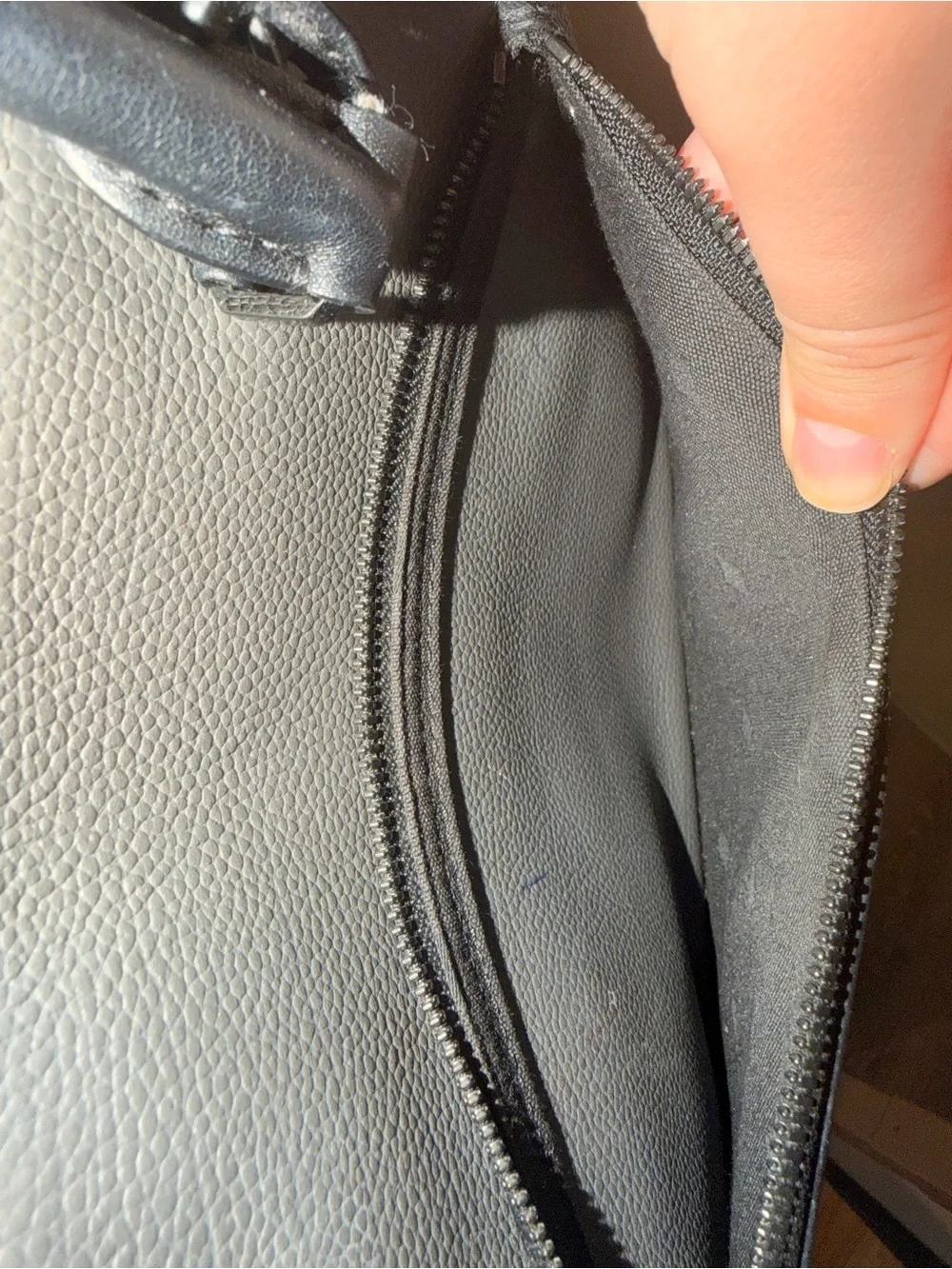 Unisex MCM Vintage Grey Leather Briefcase with Black Trim